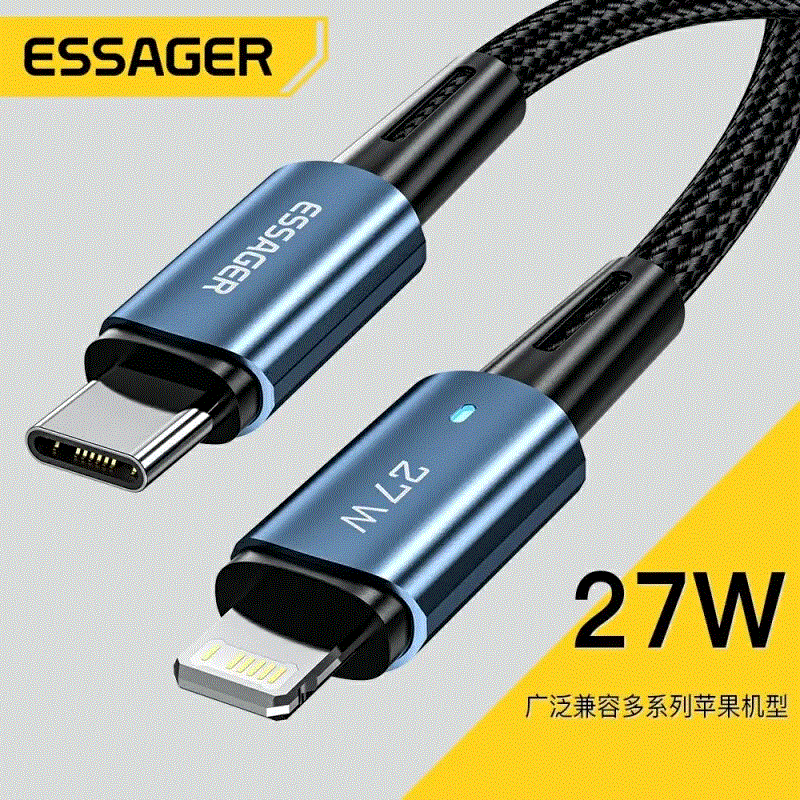 Cable Essager tipo C-C  Lighting para Iphone 13 Pro Max de  100W cable de carga rápida 1M (copia)